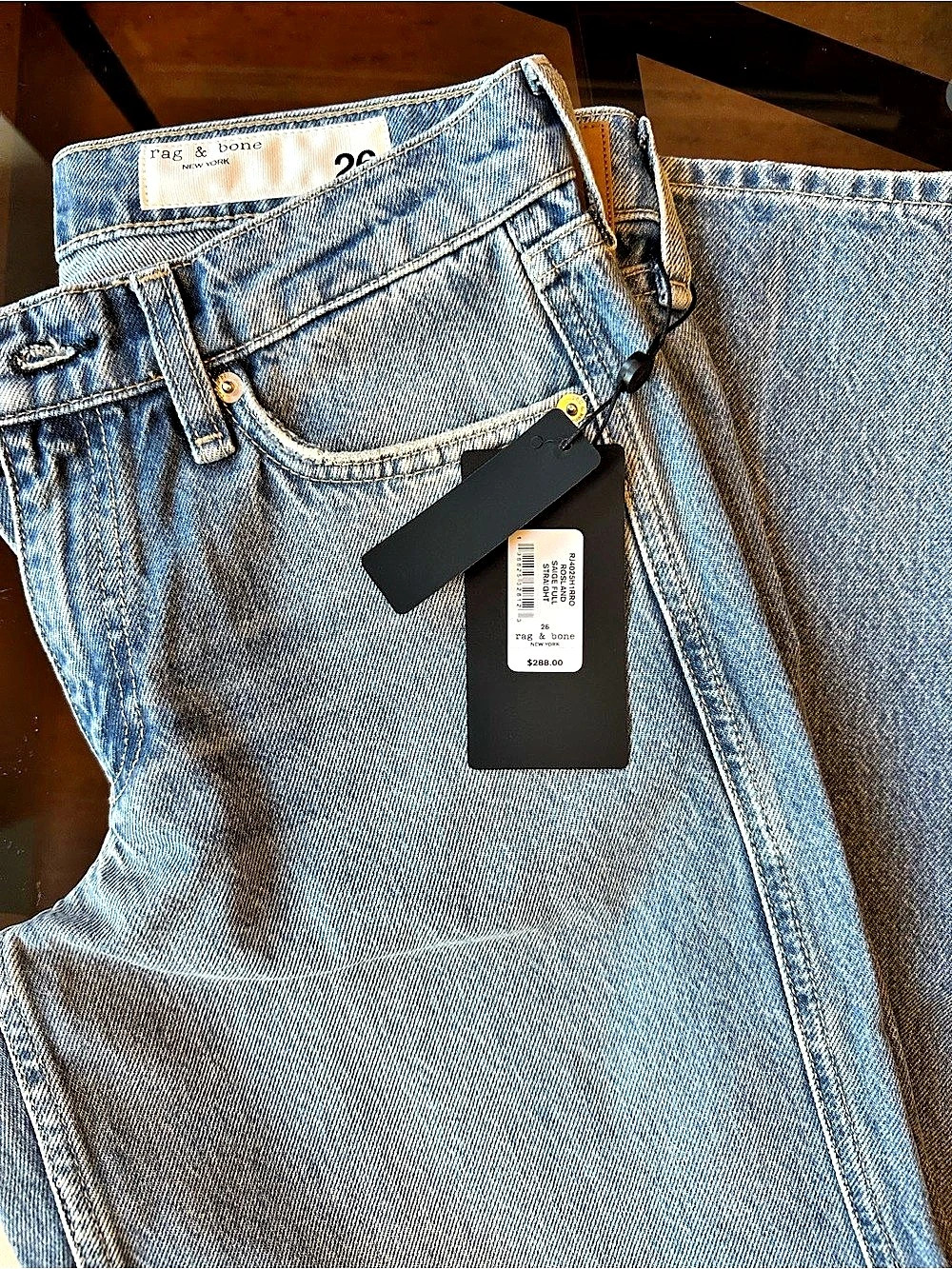 rag & bone The Saige Straight Leg Jeans in Blue Waist 26 NWT